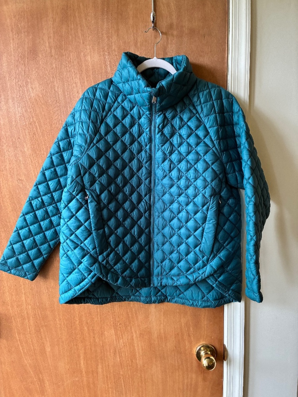 Teal Athleta puffer jacket, Petite Large, NWOT